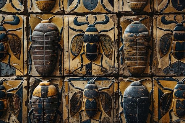 Фото Стена с рисунком пчел и улья
