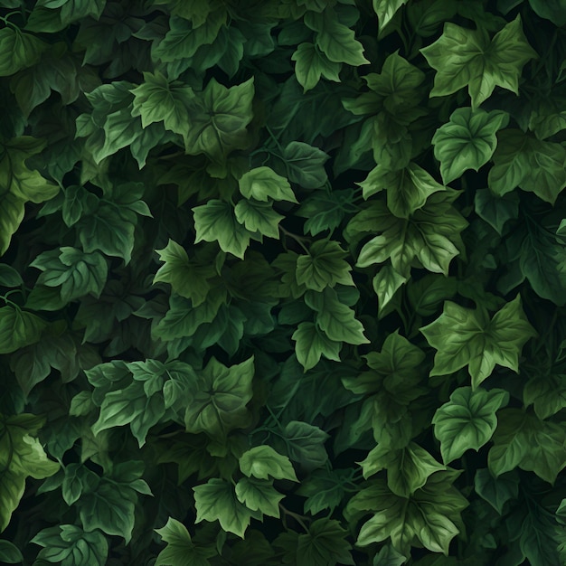 Фото Обои из зеленых листьев плюща