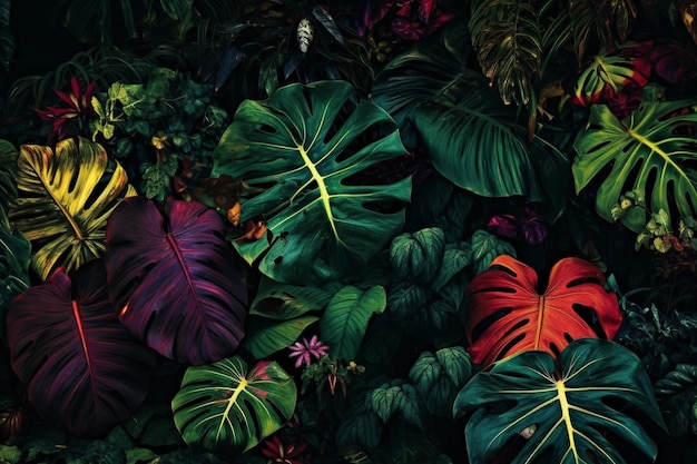 Фото Обои из тропических листьев и растений