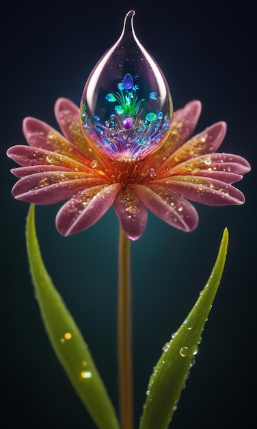 Фото Капля воды с цветом внутри