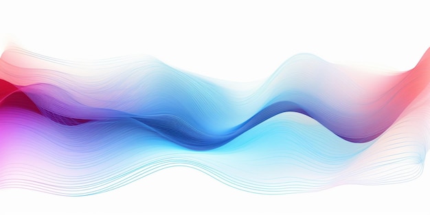 Фото Волна с синими и розовыми линиями, которые показывают движение волны