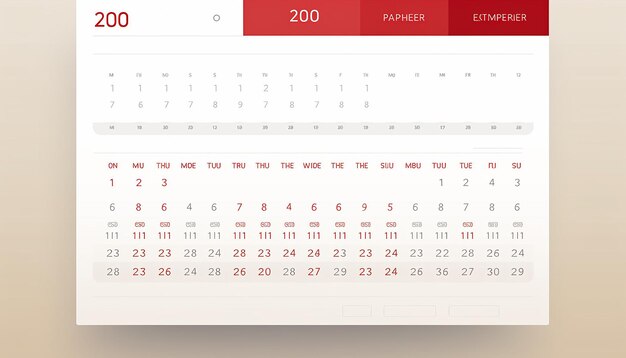 Фото Веб-сайт, связанный с календарем, где пользователи могут просматривать даты с минималистским дизайном