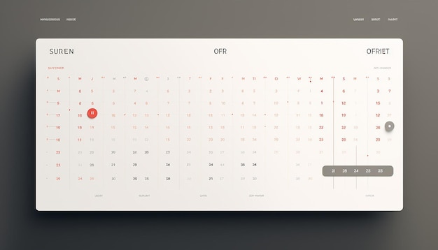 Фото Веб-сайт, связанный с календарем, где пользователи могут просматривать даты с минималистским дизайном