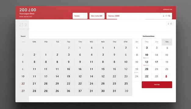Фото Веб-сайт, связанный с календарем, где пользователи могут просматривать даты с минималистским дизайном