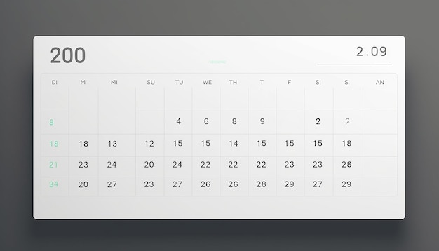 写真 ユーザーが最小限のデザインで日付を見ることができるカレンダーに関連するウェブサイト