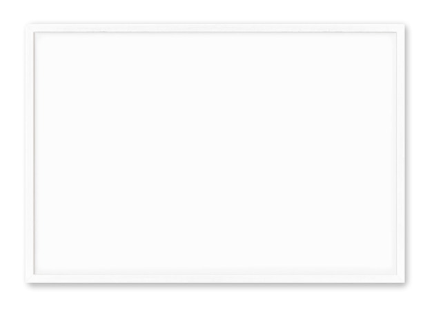 写真 白い背景に白い枠が付いたホワイト ボード。