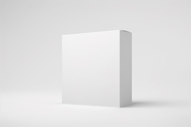 Фото Белый куб с белой коробкой на стороне