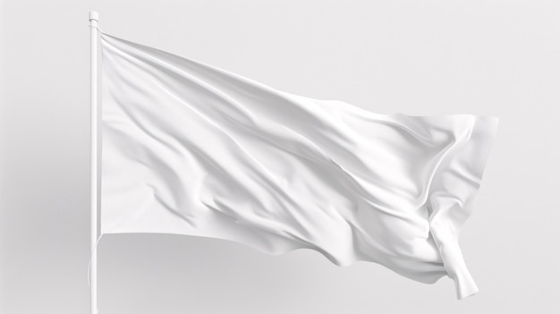 Фото Белый шаблон флага на белом фоне