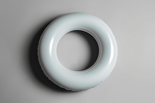 Фото Белое надувное кольцо на серой поверхности