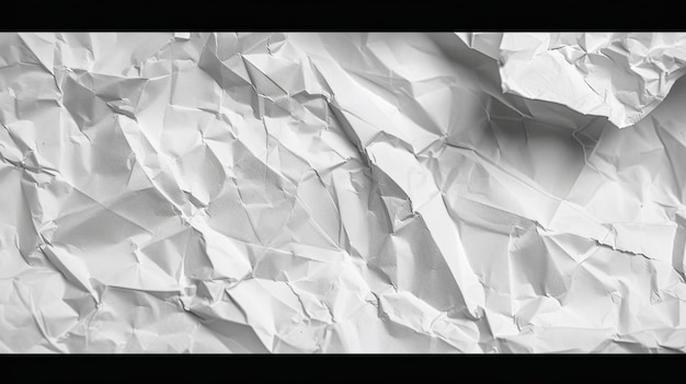 Фото Белая бумага с большим количеством складков и морщин