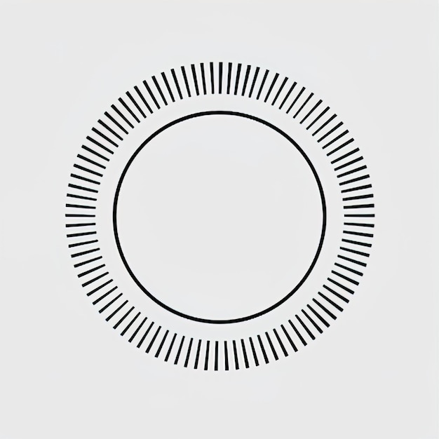 Фото Белый кусок бумаги с черной рамкой и кругом с белой границей
