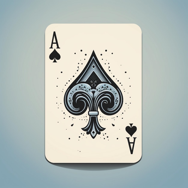 Фото Белая покерная карта с черно-золотой короной и черным верхушкой.