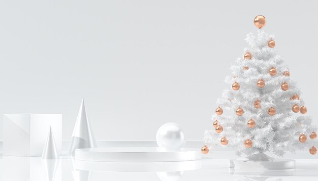 写真 白い球と白い木の製品表示背景を持つ白い木