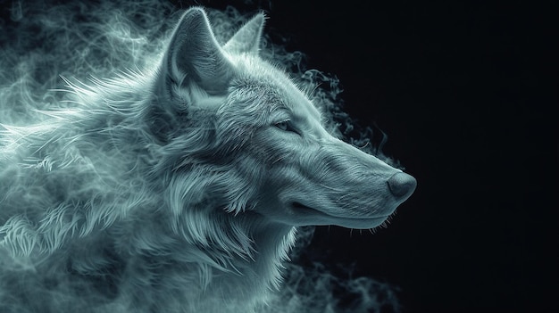 Фото Волк с серым фоном и словом волк на нем