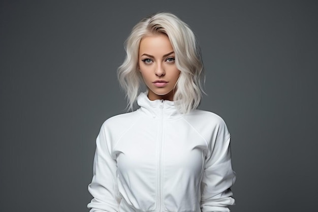 Фото Женщина в белой рубашке с белой рубашкой спереди