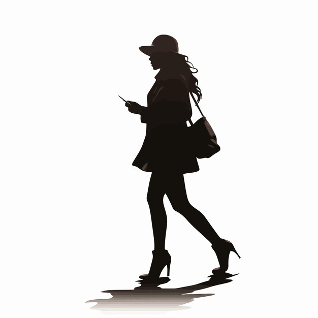 a_woman_taking_photo_silhouette_vector