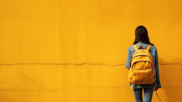 写真 バックパックを持った女性