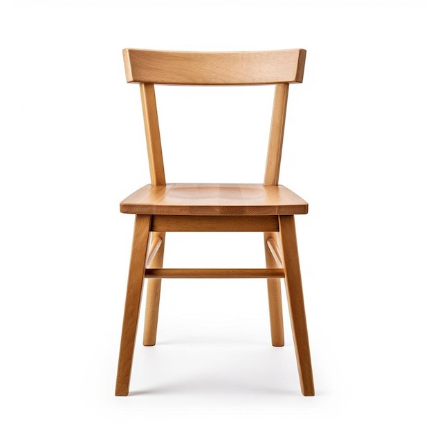 写真 a wooden chair with a wooden seat that says 