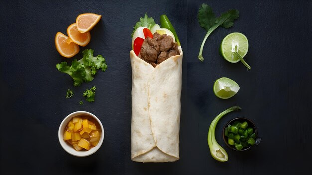 Фото Упаковка с мясом, овощами и овощами на столе