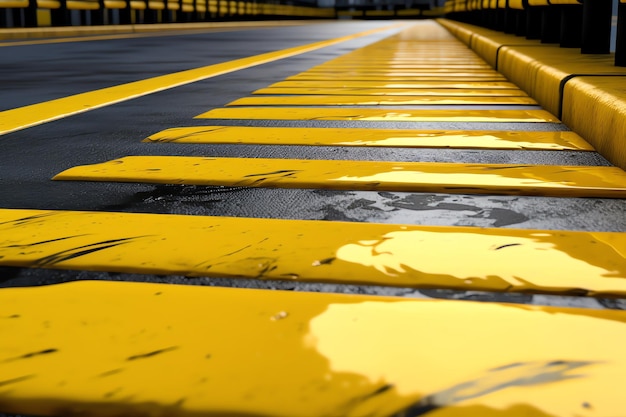 Фото Желтая полоса на дороге