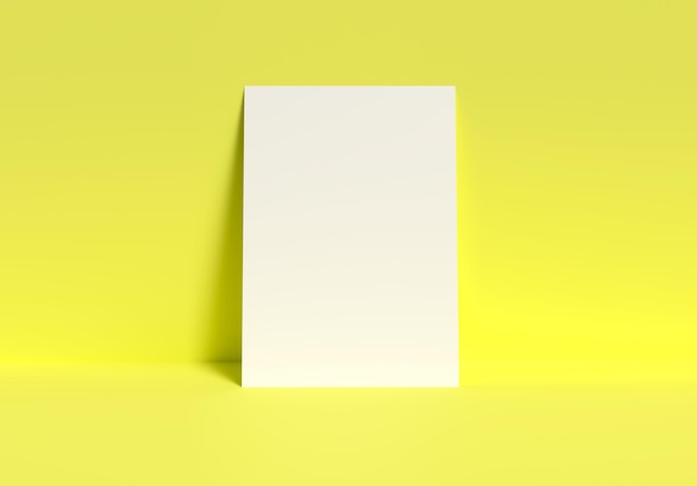 A4 blank paper on yellow background