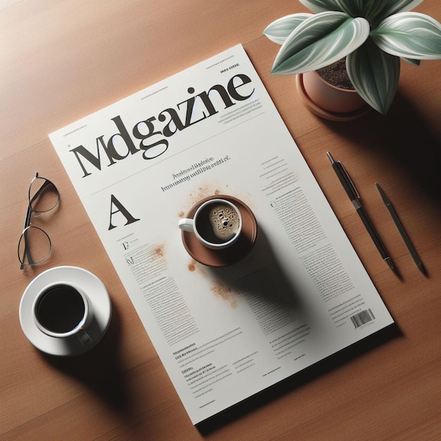 Photo a4 magazine mockup