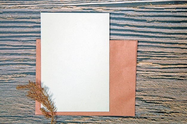 A5 paper greeting card mockup with envelope