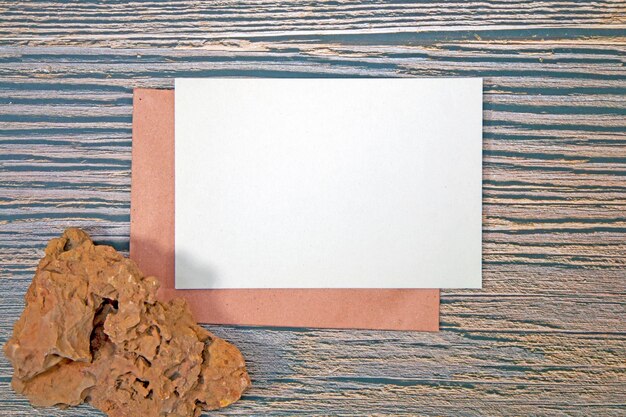 A5 paper greeting card mockup with envelope