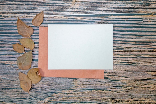 A5 paper greeting card mockup with envelope