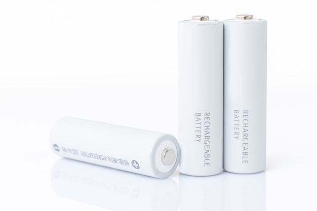 AA batteries over white