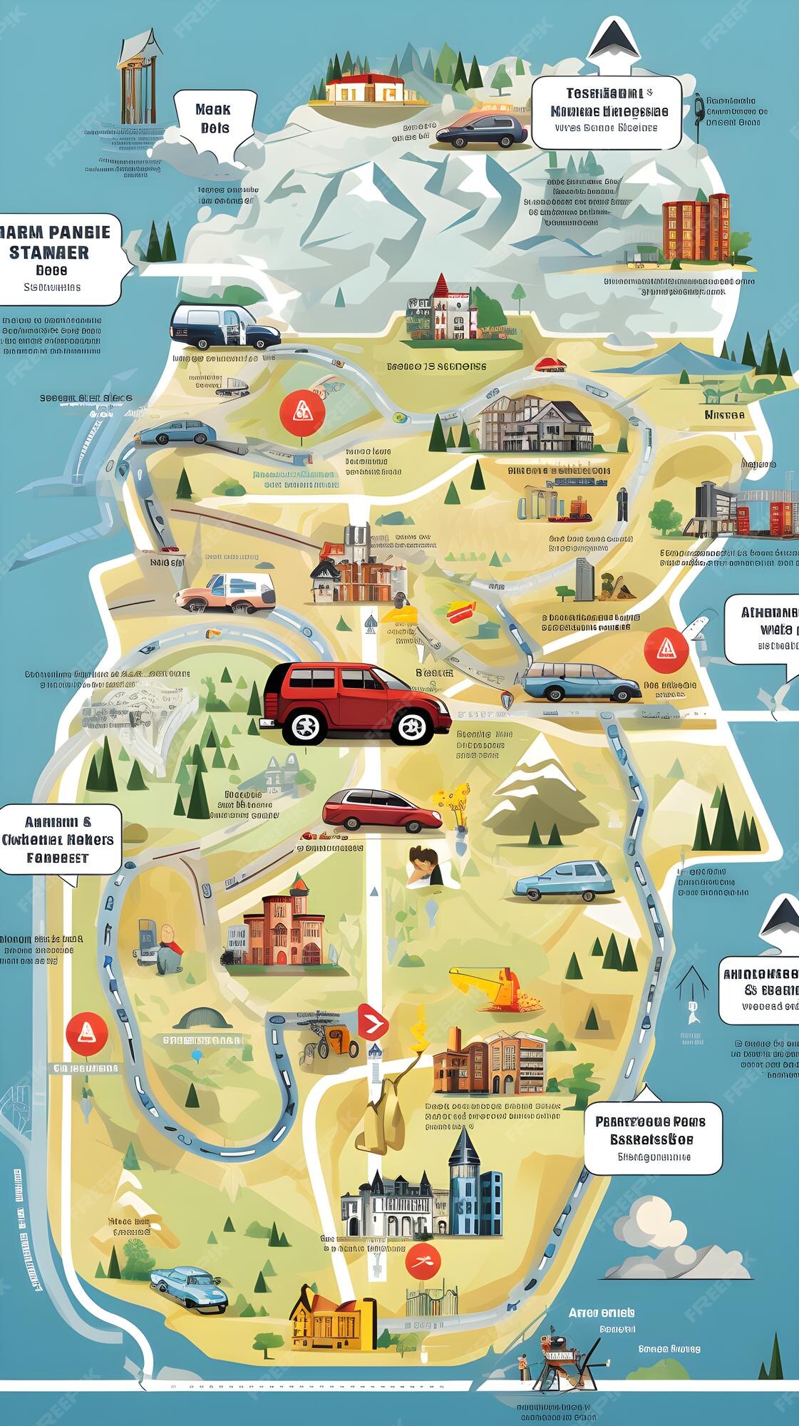 Premium Photo  AA Road Map A Comprehensive Guide for Routes Landmarks 
