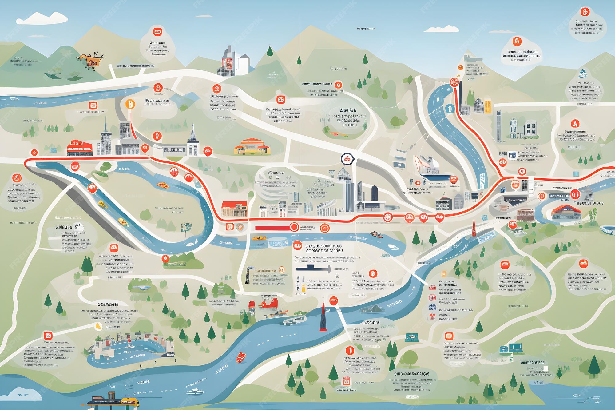 Premium Photo  AA Road Map A Comprehensive Guide for Routes Landmarks 