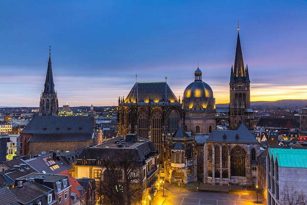 Aachen Cathedral at blue hour