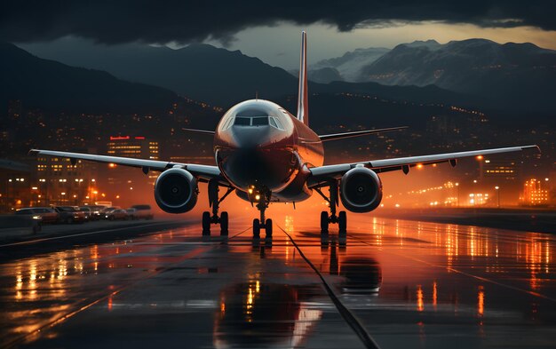 Aairplane take off photo background