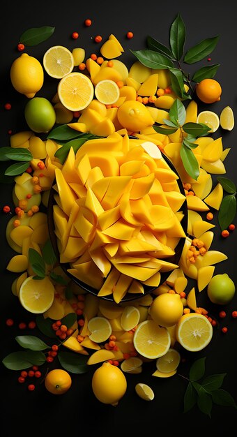 Мякоть манго Аамрас и украшение из свежего манго Тропические и индийские праздники Джу Образ жизни Кухня