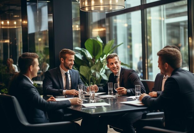 Aan de rechterkant van de tafel staat de manager.