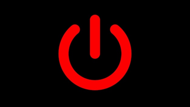 Aan- en uit-knop Icon animatie Rode aan- en uitknop icoon op zwarte achtergrond video