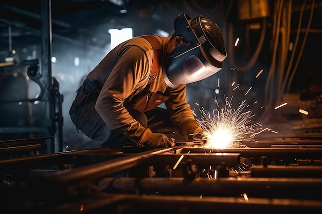 Aan het werk Lasser in de scheepsbouw Generatieve AI