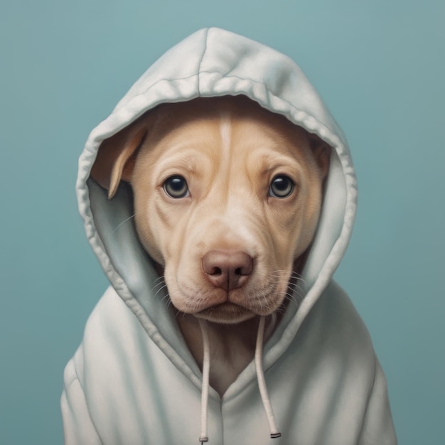 Aanbiddelijk Tweekleppig schelpdierpuppy In Een Hoodie