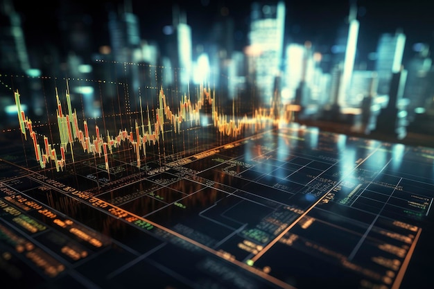 Aandelenmarkt of forex handelsgrafiek