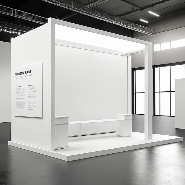 Foto aanpassing van het ontwerp van de art fair booth mockup