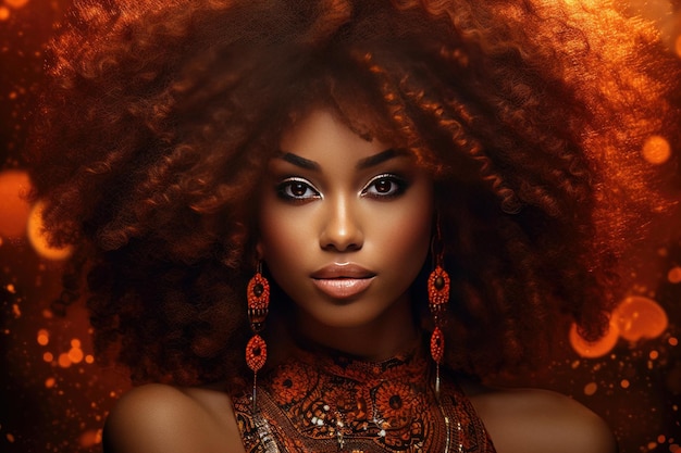 Aantrekkelijk afro-Amerikaans model vrouw mode en schoonheid portret