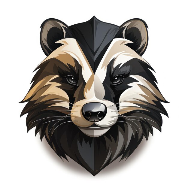 Aantrekkelijk Badger-logo op witte achtergrond AI gegenereerd