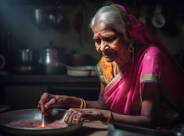 Foto aantrekkelijke aziatische vrouw koken in de keuken