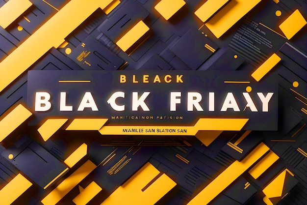 Foto aantrekkelijke black friday-winkelpromotie verkoop bannerontwerp flyers ontwerpen ai afbeelding genereren