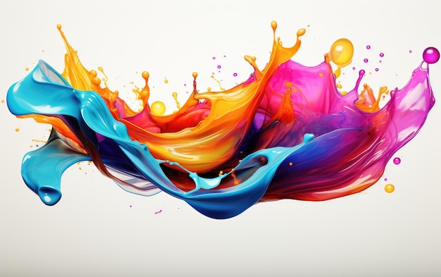Aantrekkelijke kleurrijke splashy geïsoleerd op een witte achtergrond