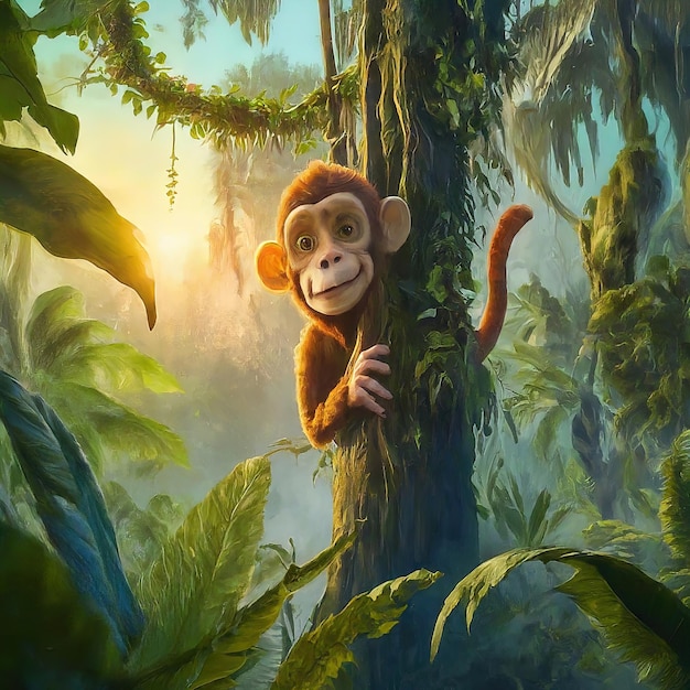 aap die in de jungle zit aap die in het jungle zit