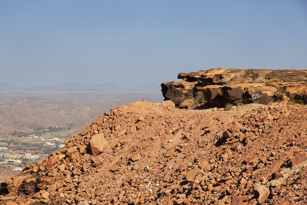 Aard van de bergen van de regio Asir in Saoedi-Arabië