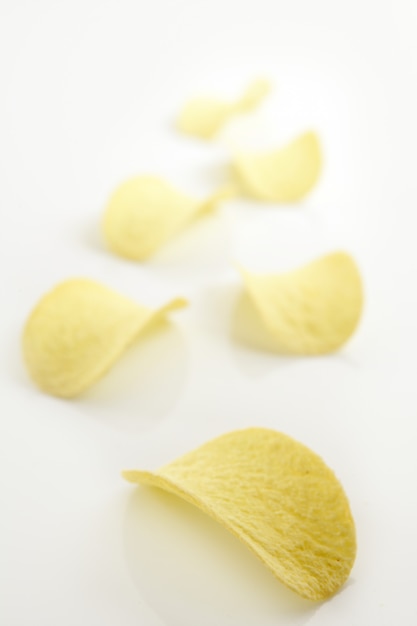 Aardappel gezouten chips plakjes