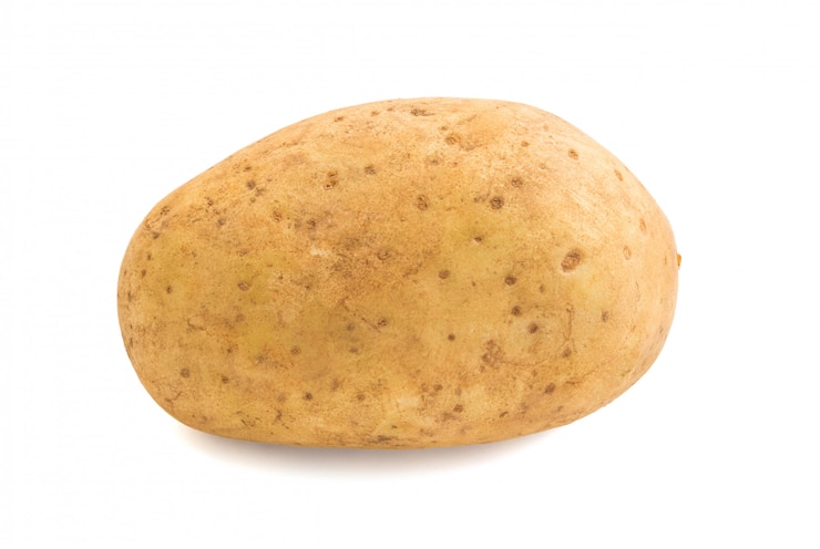 Foto aardappel op witte achtergrond